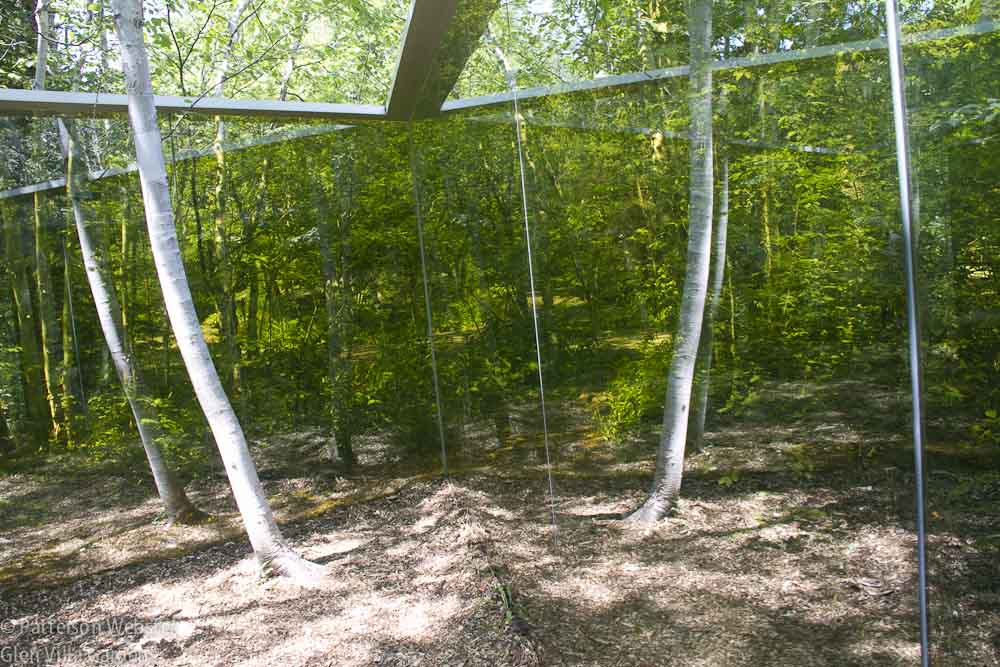 A plexiglass sculpture by Hal Ingeborg, at the Reford Gardens in Metis, Quebec.