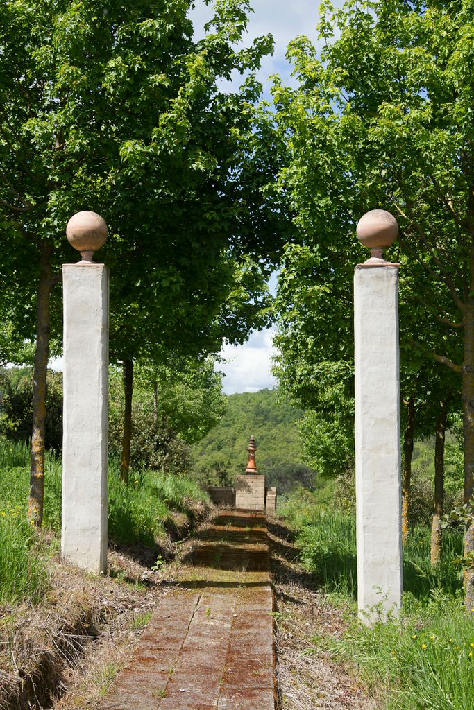 Gateposts at Bosco della Ragnaia in Tuscany