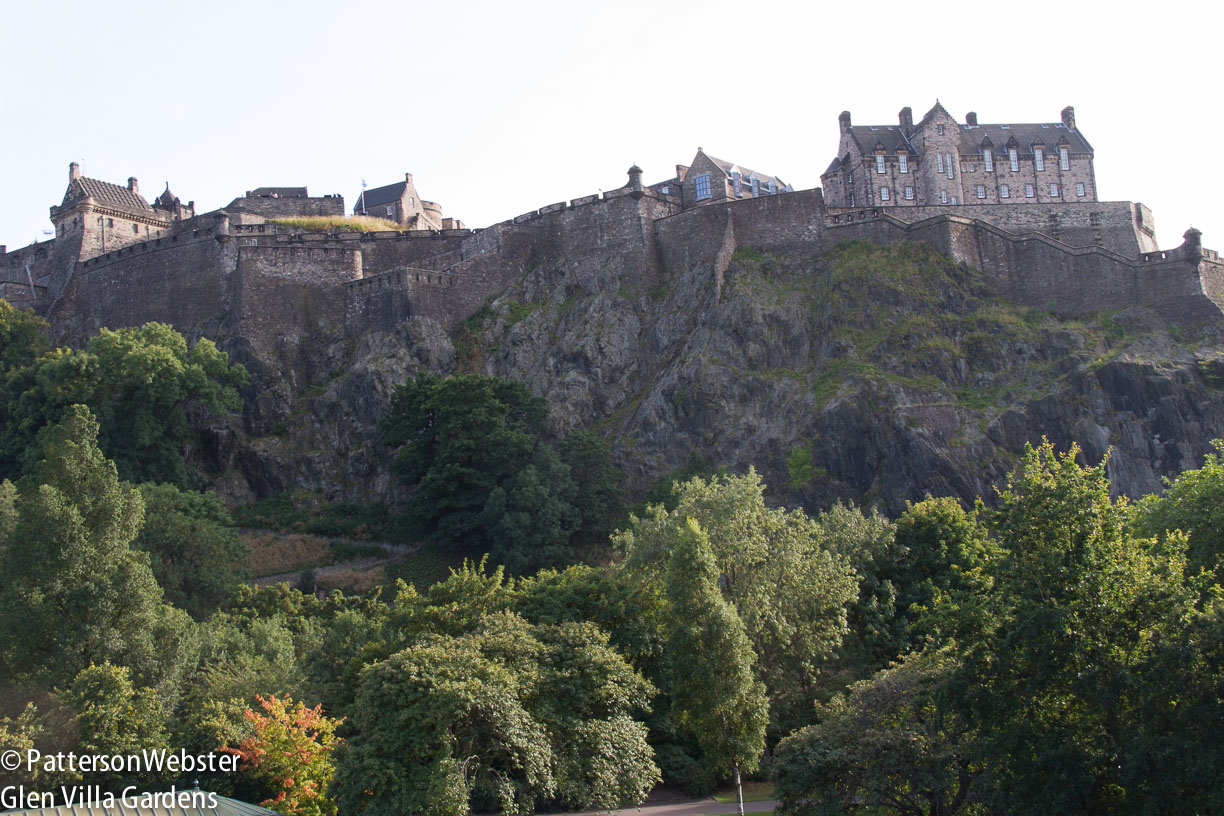 Railway tracks run in the moat that used to protect the castle. The castle hill was a volcano 350 million years ago.