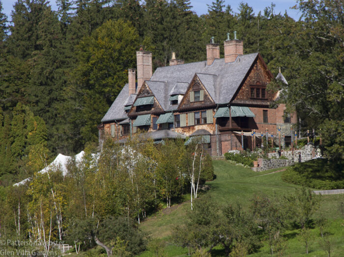 The shingle house was designed by Meade White, one of the premier New York design firms of the Gilded Age.