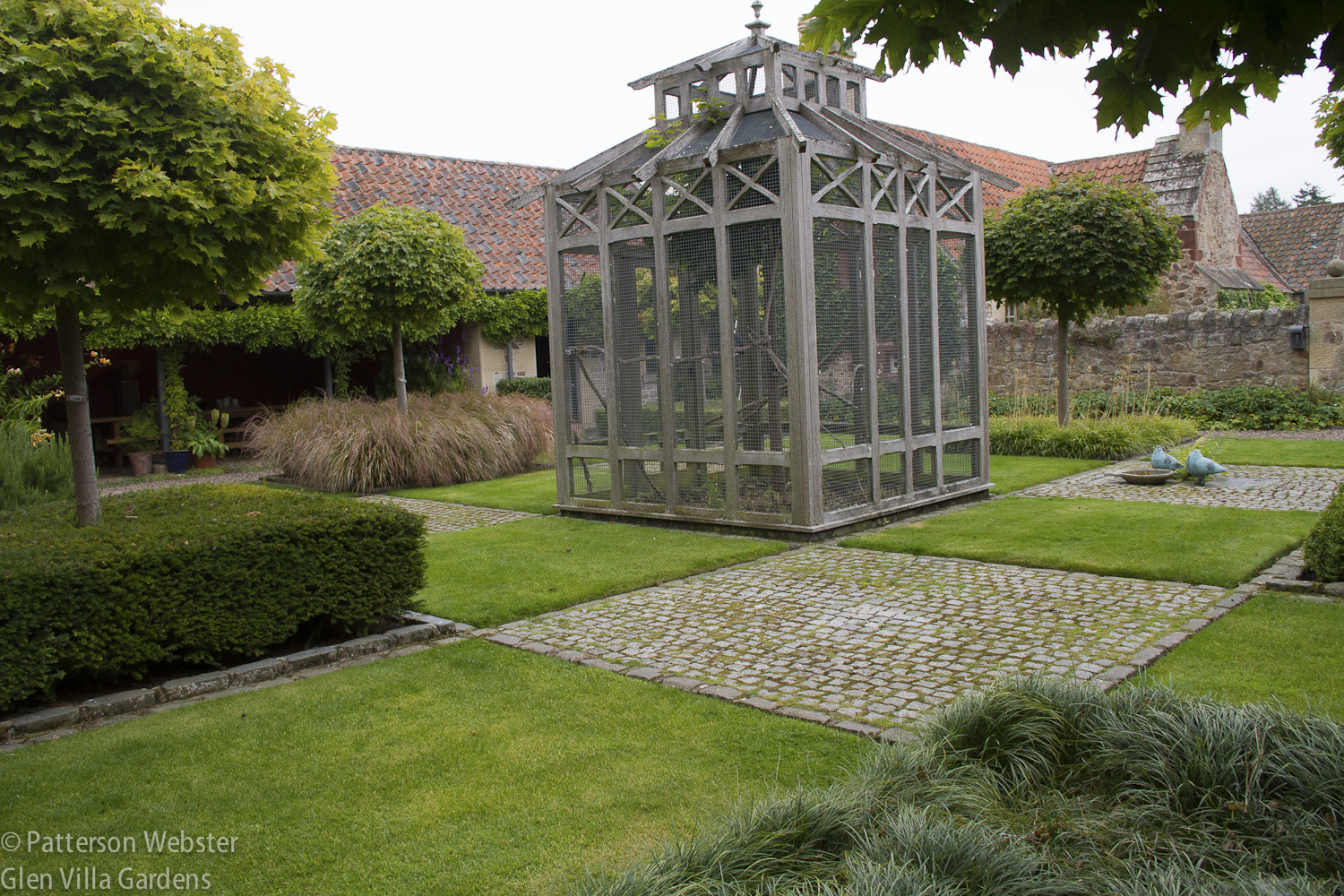 The view on entering the Upper Courtyard gives a hint of the inventiveness that appears throughout the garden.