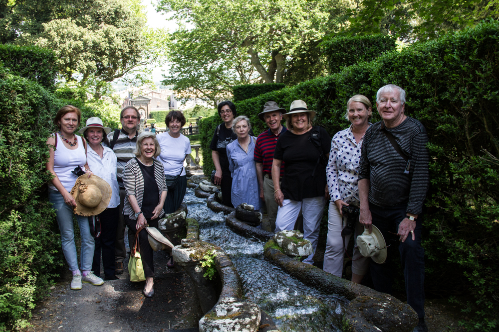 Group photos are few and far between but I did manage to lasso them for a photo at Villa Lante in Italy.