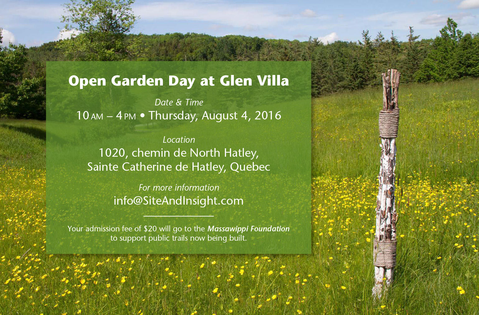 Glen Villa Open House invitation for email