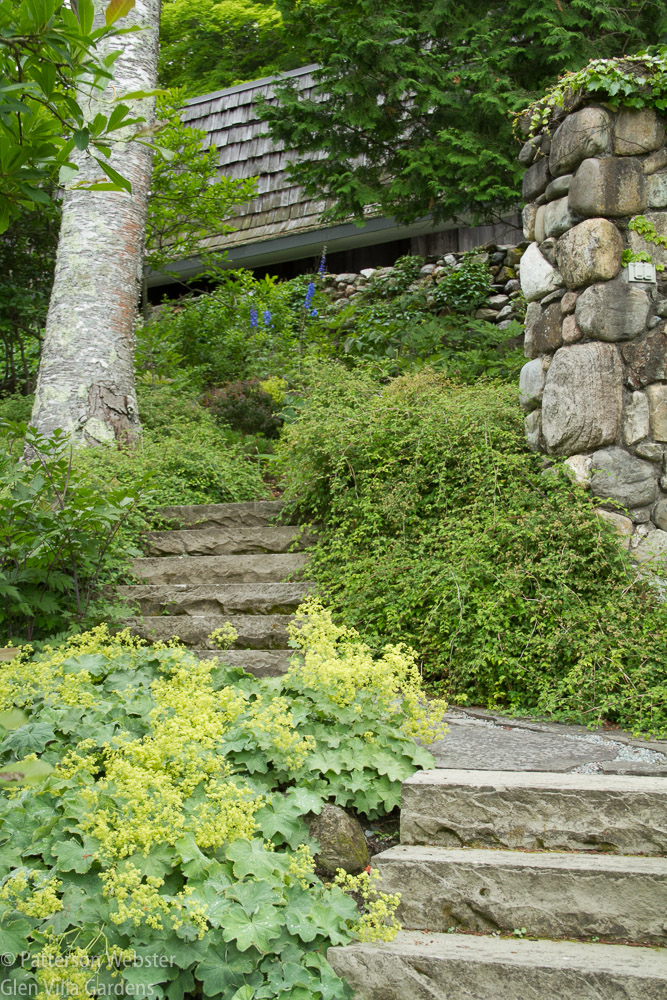 The S-shaped stairs lead down the hill into the Lower Garden.