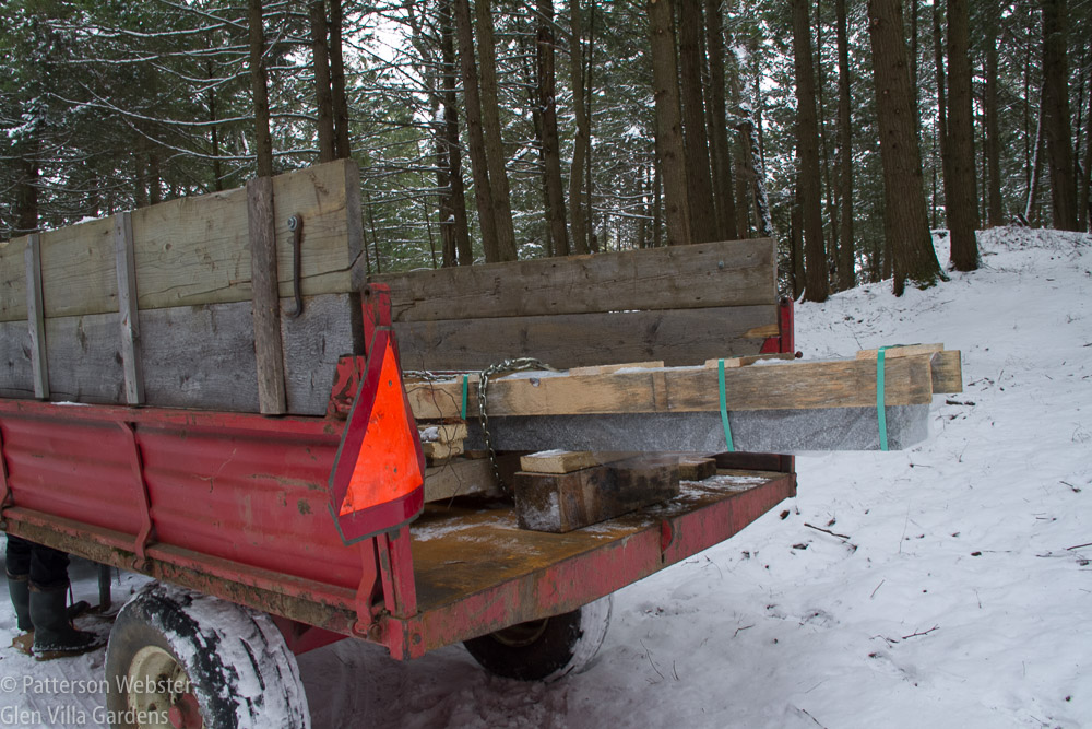 The slab is ten feet long and well protected by boards and a wooden crate.