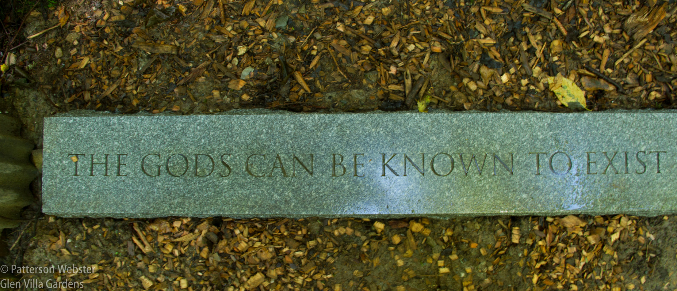 The words come from Chrysippos, a Greek philosopher. I saw them at Little Sparta, a garden in Scotland, and knew immediately I would use them at Orin