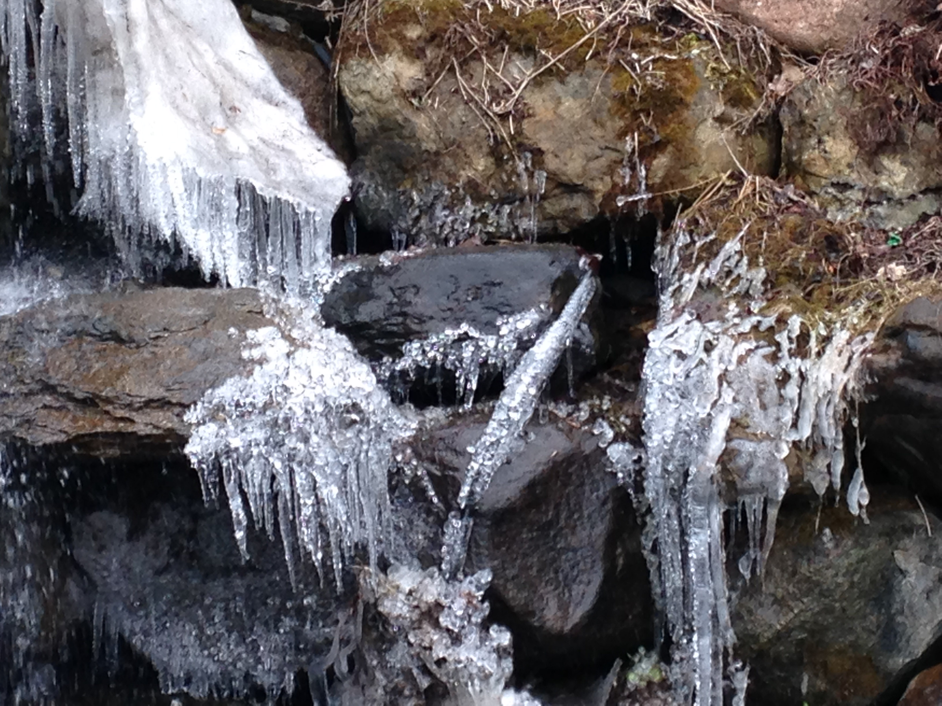 Lace made of ice decorates The Cascade.