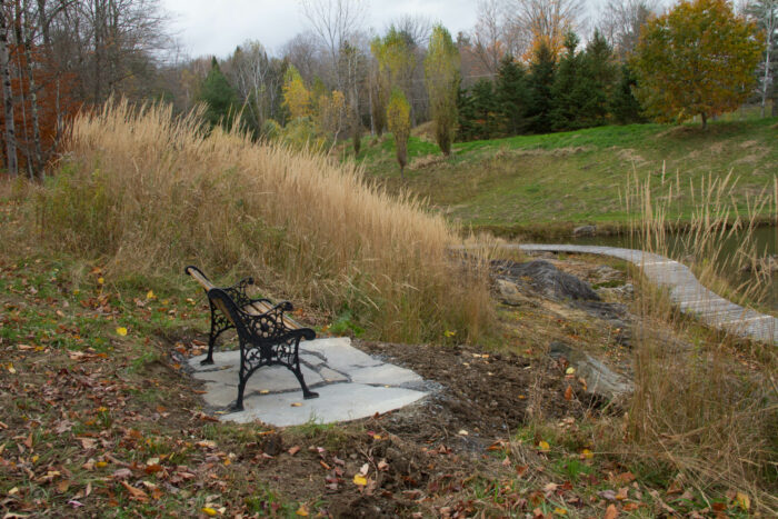 The slate under the bench was left over from a previous project. The slate under the bench was left over from a previous project.