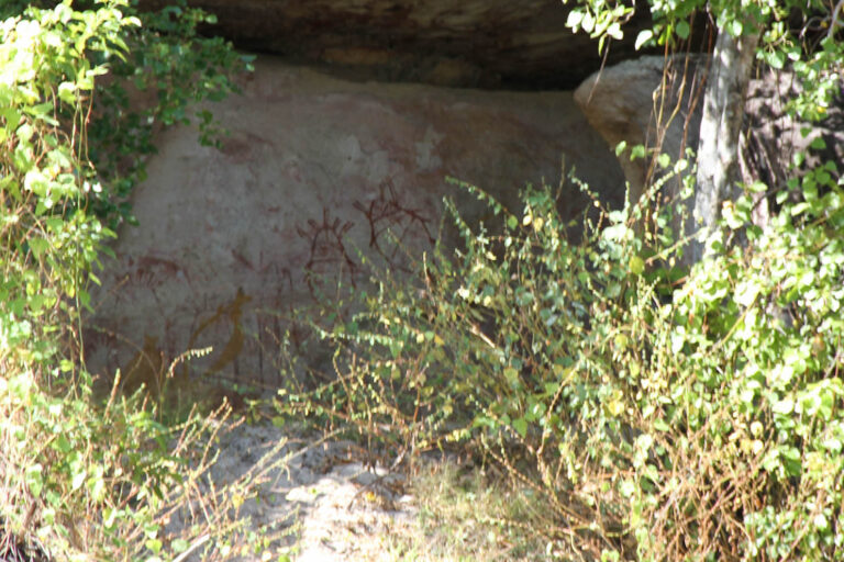 For rock art to survive over the centuries, it needs to be located in caves of other sheltered places like this overhang in Australia.