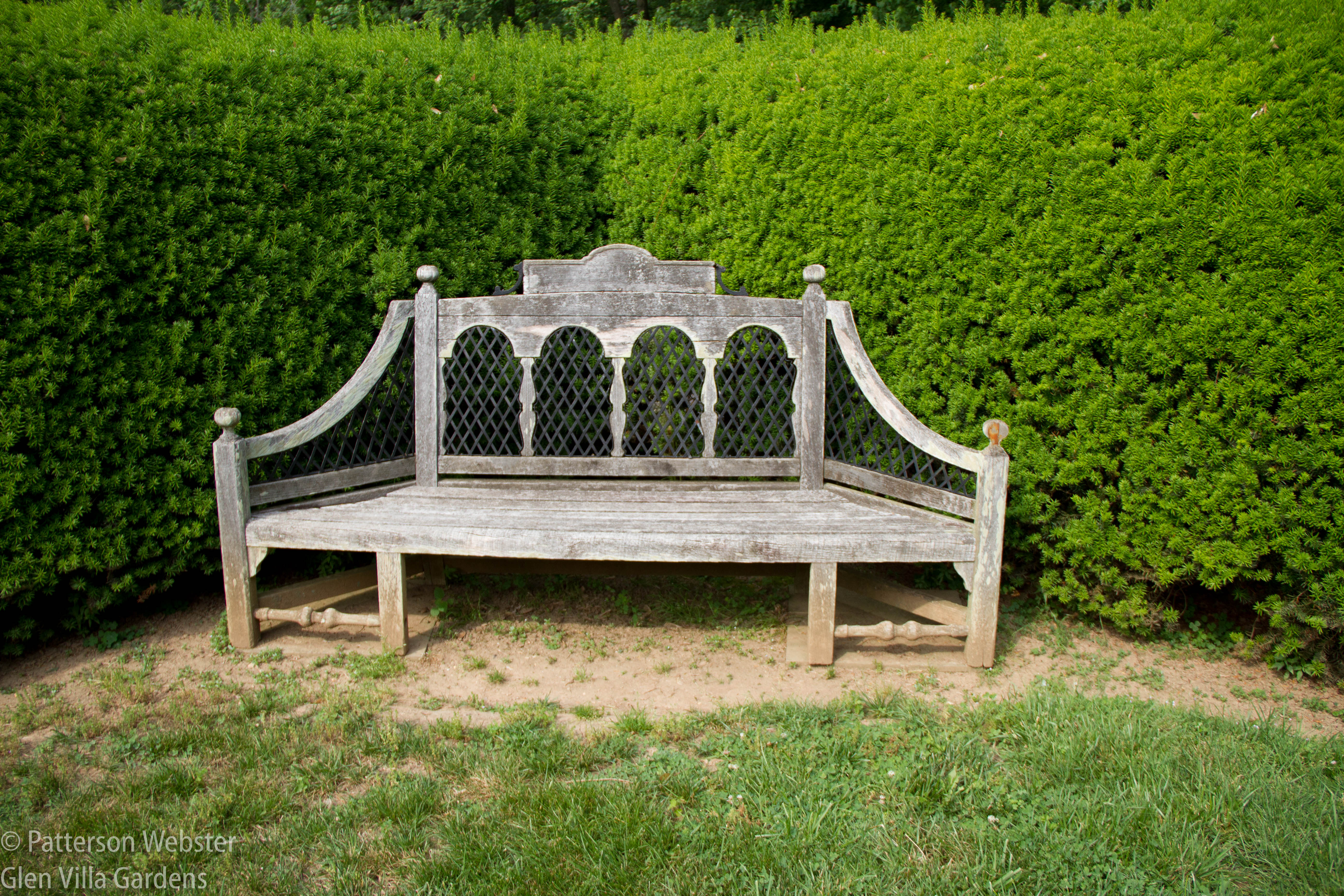 This capacious bench will easily seat three people.