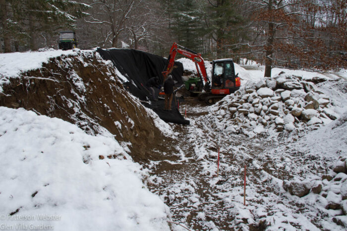 The foundation wall has been taken down entirely.