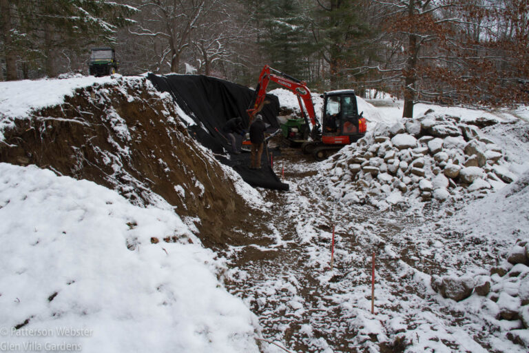 The foundation wall has been taken down entirely.