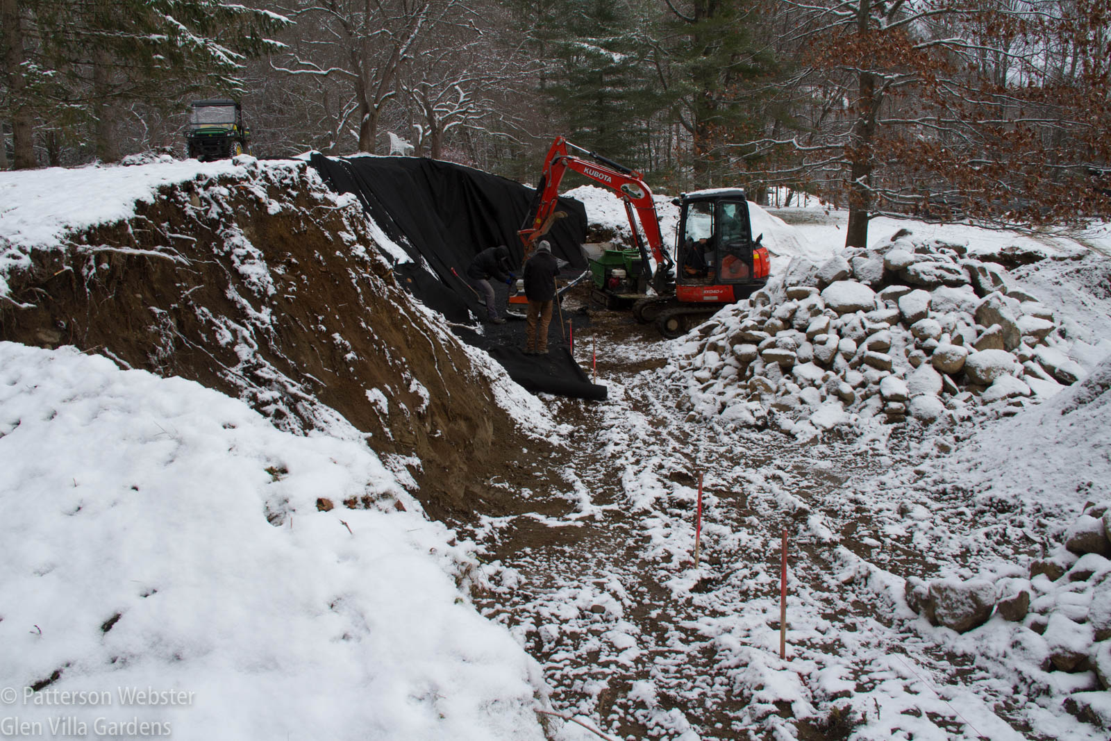 The foundation wall has been taken down entirely.