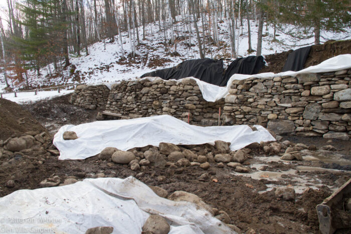 The white sheets are put on at the end of the work week to protect against whatever the weather brings.